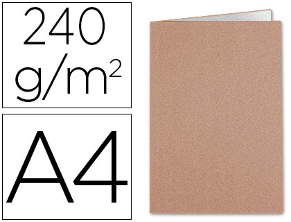 Subcarpeta cartulina kraft Liderpapel A4 interior blanco 240g/m²